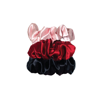 Large Silk Scrunchies | Red Pink Black